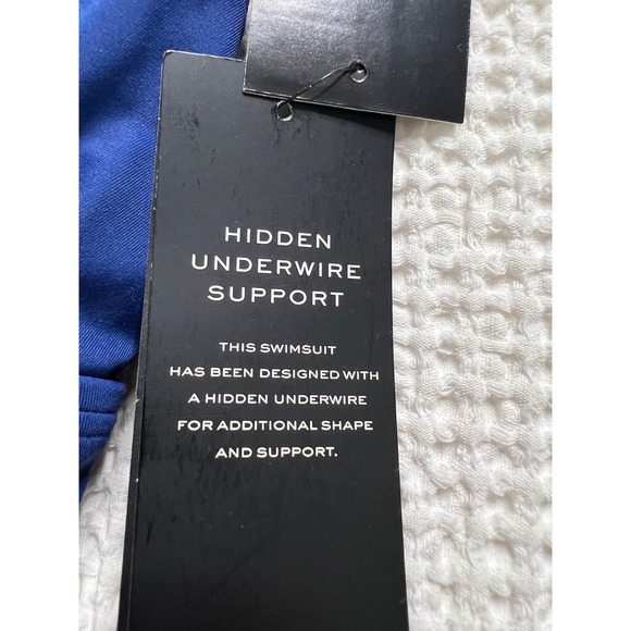 Lauren Ralph Lauren Blue Ruffle Ruched Tankini Swim Top Size 8 Hidden Underwire - Picture 4 of 8